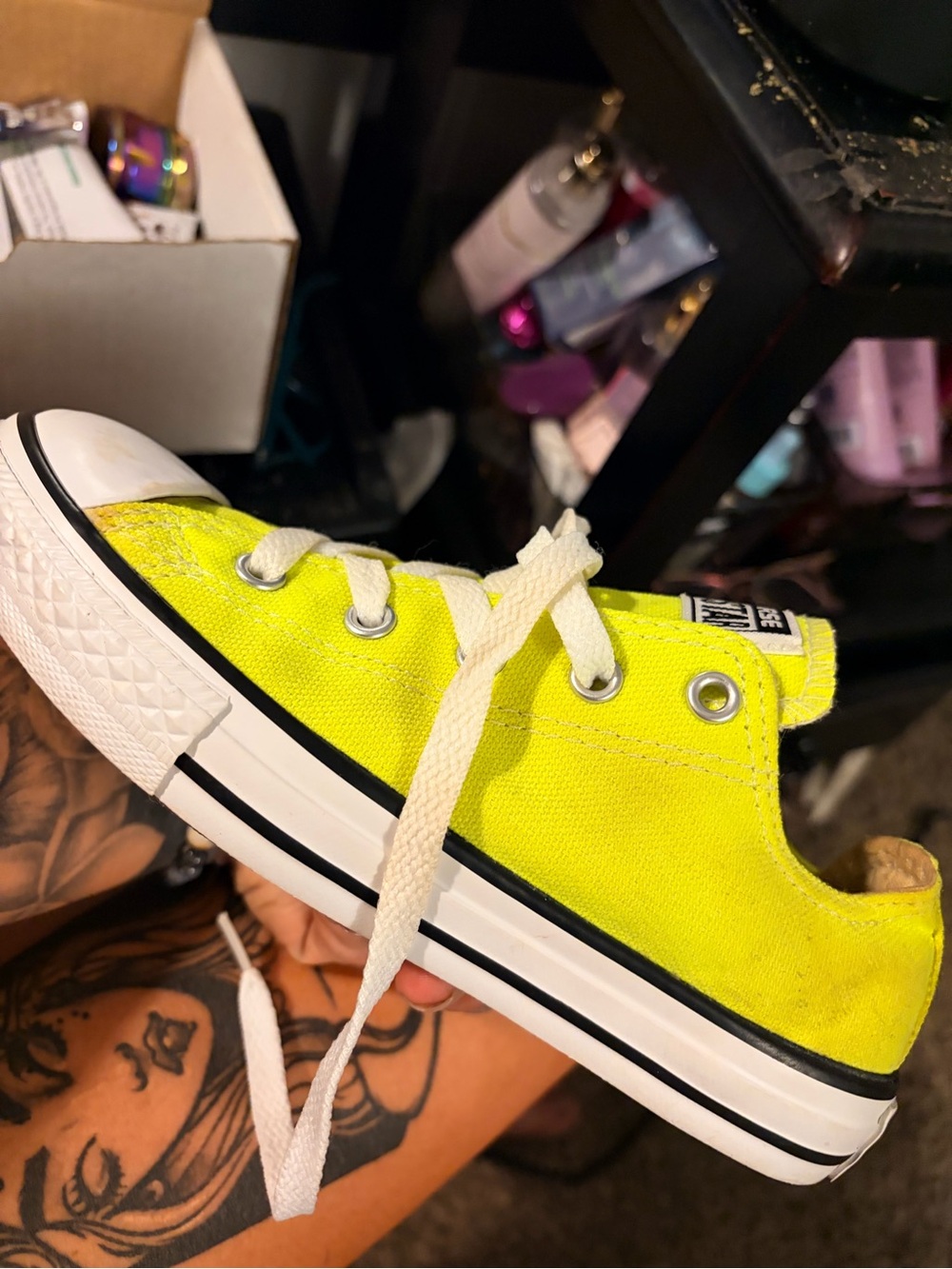 Converse Kids Neon Yellow Low-Top Canvas Sneakers